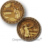 Cross Staff and Back Staff Geocoin - antique bronze