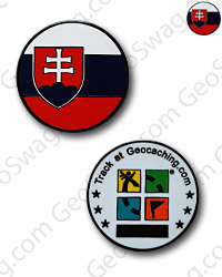 Slovakia Flag Micro Geocoin - Black Nickel Slovakia Flag Micro Geocoin - Black Nickel