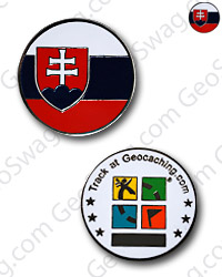 Slovakia Flag Micro Geocoin - Nickel Slovakia Flag Micro Geocoin - Nickel